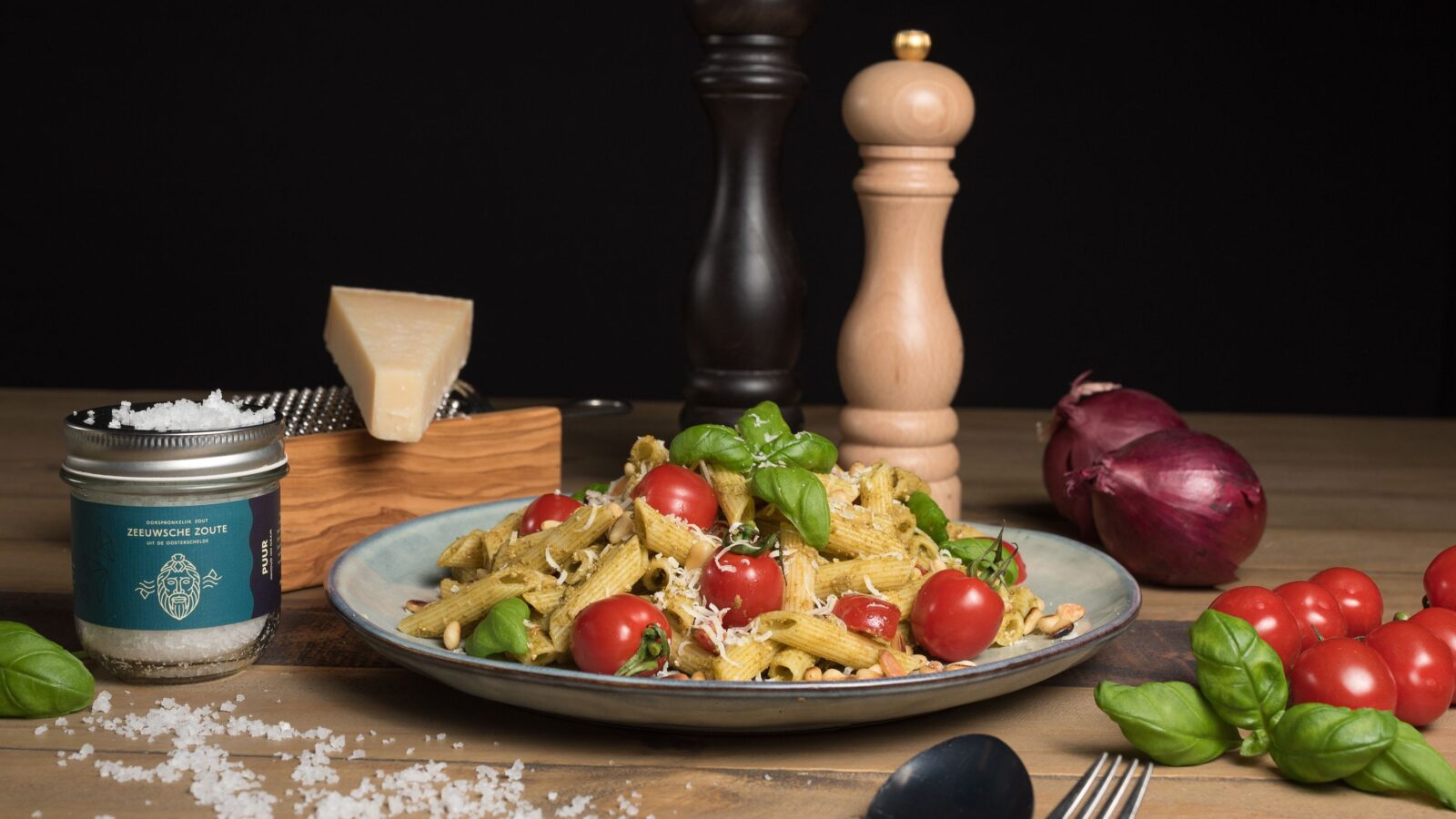 Pasta Pesto met Zeeuwsche Zoute