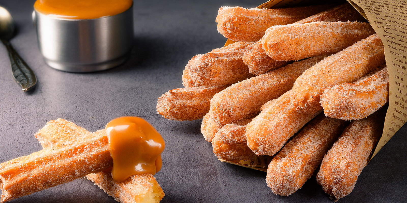 Churros met karamel Zeeuwsche Zoute saus
