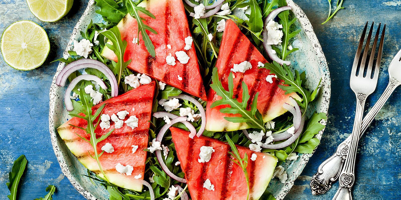 Gegrilde watermeloen met feta en Zeeuwsche Zoute